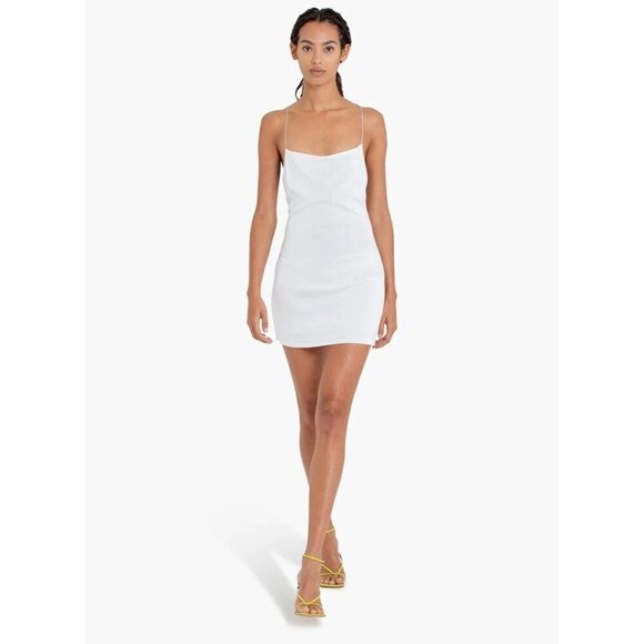 GAUGE81 Hira Mini Backless Dress in Ivory Small New Crystal Straps - Picture 15 of 15